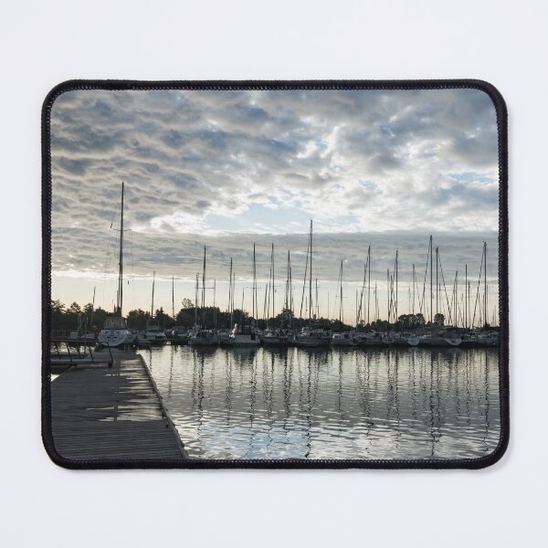 Item preview, Silvery Grays and Blues - Boat Marina After the Rain designed and sold by Georgia Mizuleva.