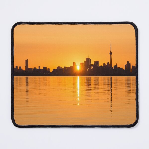 Item preview, Silky Sunrise Silhouette - Torontos Skyline Over Lake Ontario designed and sold by Georgia Mizuleva.