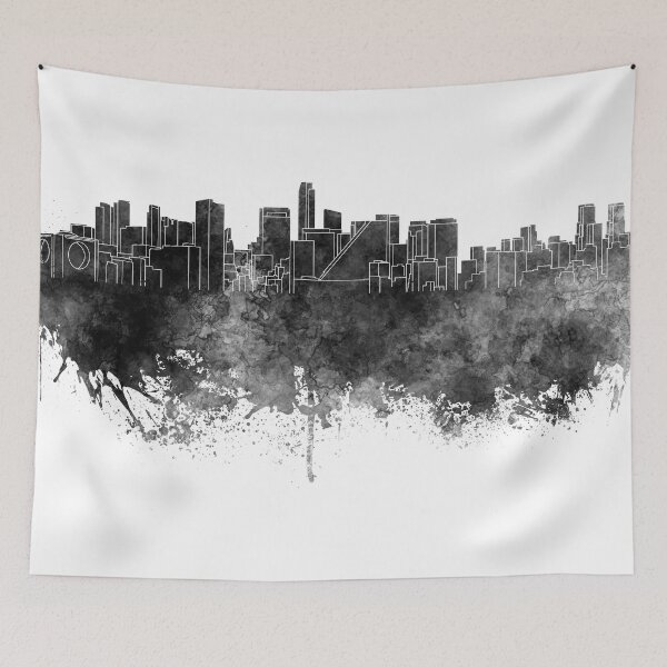 Item preview, Mexico City skyline in black watercolor designed and sold by paulrommer.