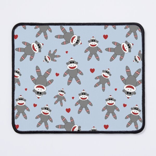 Item preview, Cute Sock Monkey Pattern On Blue designed and sold by Orchard Berry.