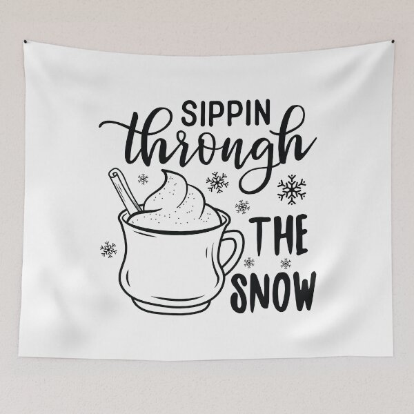 Item preview, Sipping Through The Snow | Funny Eggnog Quotes designed and sold by DrawingBoard.