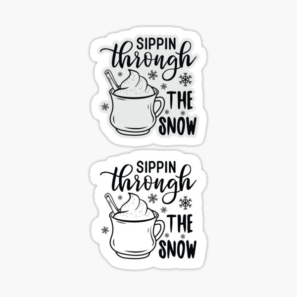 "Sipping Through The Snow Funny Eggnog Quotes" Sticker for Sale by