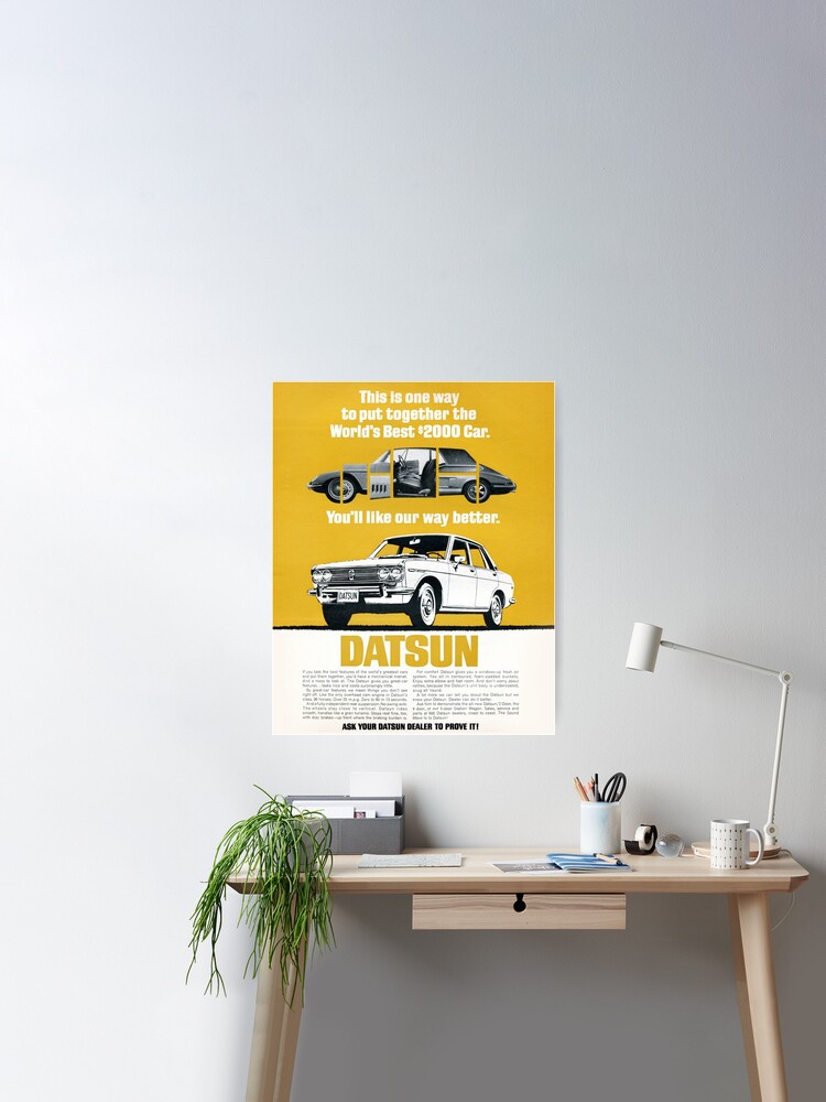 Vintage Car Ad 1969 Datsun 510 Poster for Sale by backtoblackttt