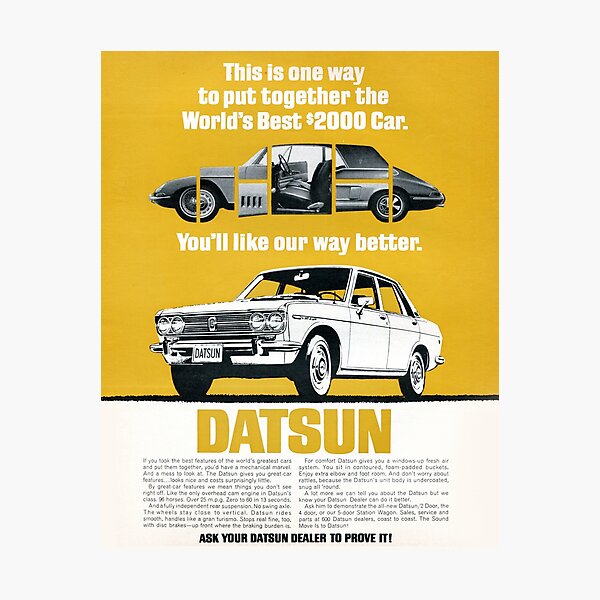 Item preview,  Vintage Car Ad 1969 Datsun 510 designed and sold by Antiquated Art.