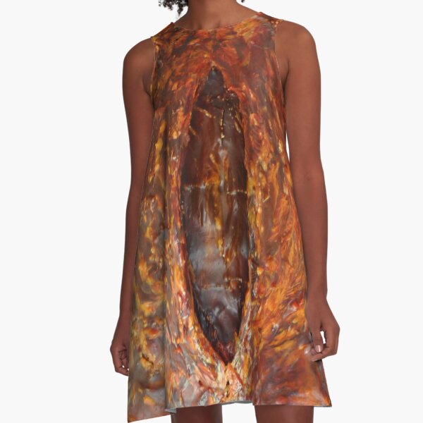 Schlitz-Fleisch-Kleid | Salmon Art Flesh Dress A-Linien Kleid