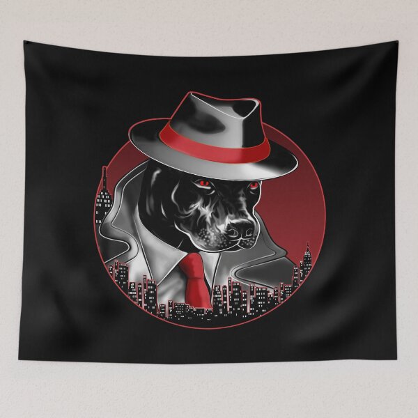 Item preview, Pitbull Noire Mafia Dog Father in night city No Text designed and sold by saf-saf.