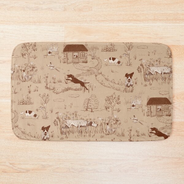 Item preview, Bird Dog Toile on Coffee designed and sold by Christine Philbrick.
