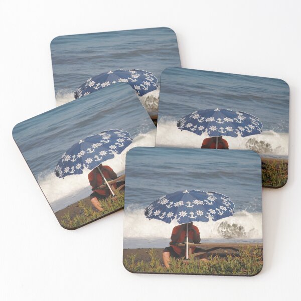 Item preview, Hombre paraguas en la playa designed and sold by rayscollection.