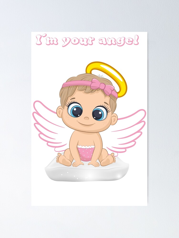 A sweet angel with big googly eyes and angel wings A sweet angel with big googly eyes and angel wings