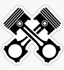 Crossed piston Sticker