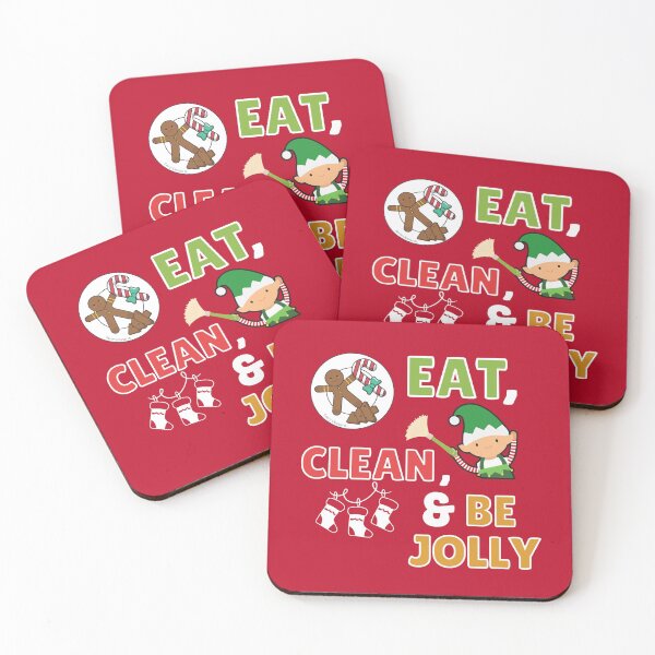 Item preview, Eat Clean and Be Jolly Novelty Christmas Cleaning Elf designed and sold by SavvyCleaner.