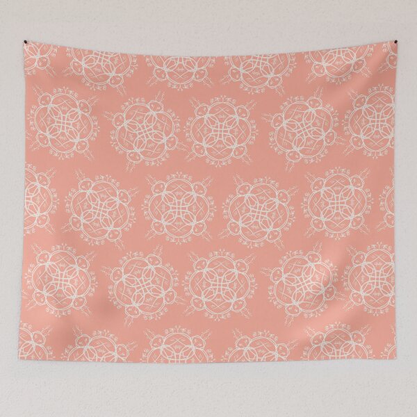 Item preview, Wicker Floral in Coral designed and sold by Christine Philbrick.