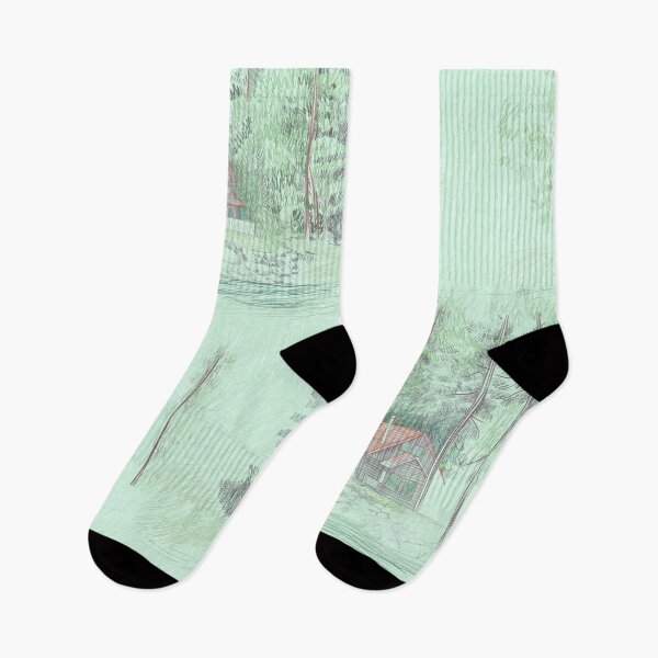 Item preview, forest house with green background designed and sold by maicagonzalez.