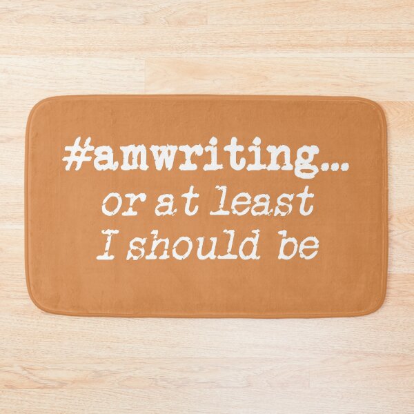 Item preview, #amwriting or at least I should be White on Pumpkin Spice designed and sold by TeaRoseWriter.