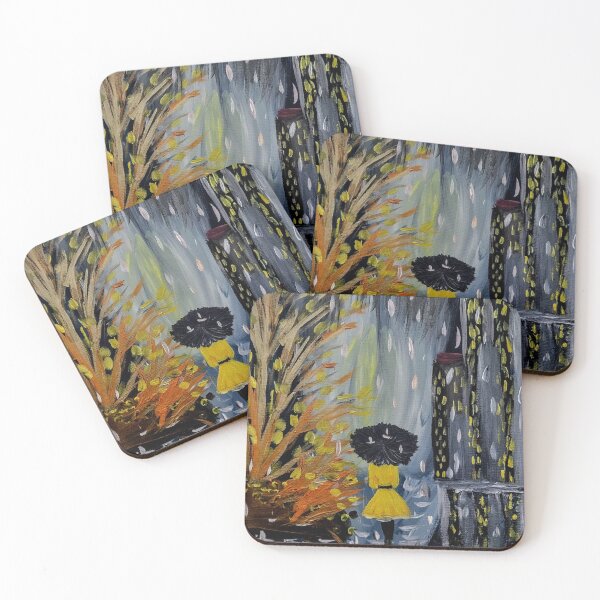 Item preview, Lady enjoying walking through the city at night while it's raining. designed and sold by kkartwork.