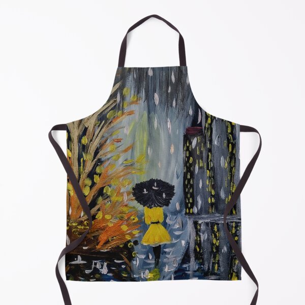 Item preview, Lady enjoying walking through the city at night while it's raining. designed and sold by kkartwork.