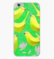Gold birdies on lime iPhone Case