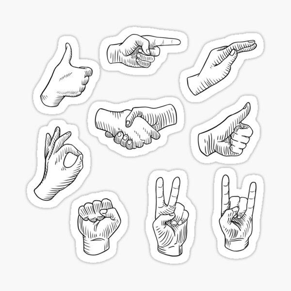 Thumbs Up Okay Cartoon Hand Sign' Sticker