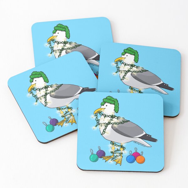 Item preview,  Seagull with Christmas Decorations designed and sold by Loadofolbobbins.
