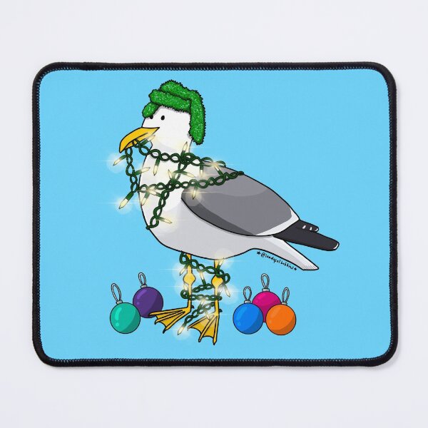 Item preview, Seagull with Christmas Decorations designed and sold by Loadofolbobbins.
