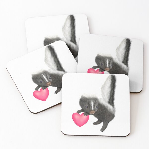Item preview, Adorable Baby Skunk for Skunk Lovers, Pink Heart Grey White  designed and sold by Mochi-Merch.