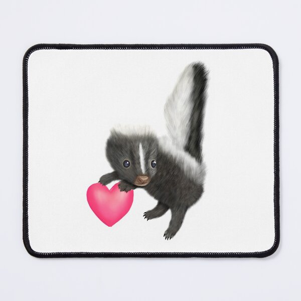 Item preview, Adorable Baby Skunk for Skunk Lovers, Pink Heart Grey White  designed and sold by Mochi-Merch.