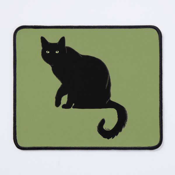 Item preview, Pitch Black Cat - Sage Green Background designed and sold by EcoElsa.
