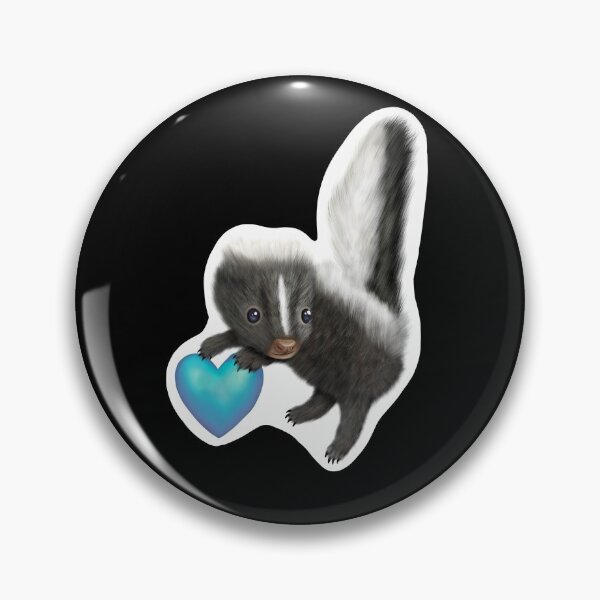 Item preview, Adorable Baby Skunk for Skunk Lovers, Blue Heart Black designed and sold by Mochi-Merch.