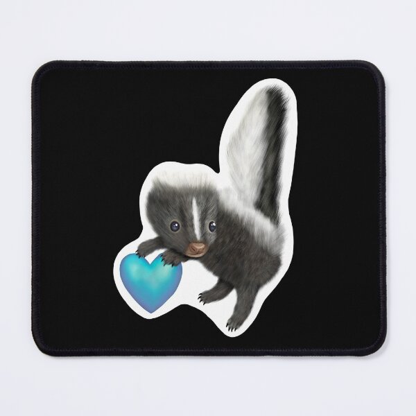 Item preview, Adorable Baby Skunk for Skunk Lovers, Blue Heart Black designed and sold by Mochi-Merch.
