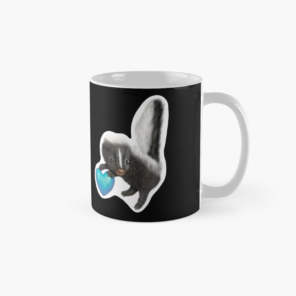 Item preview, Adorable Baby Skunk for Skunk Lovers, Blue Heart Black designed and sold by Mochi-Merch.