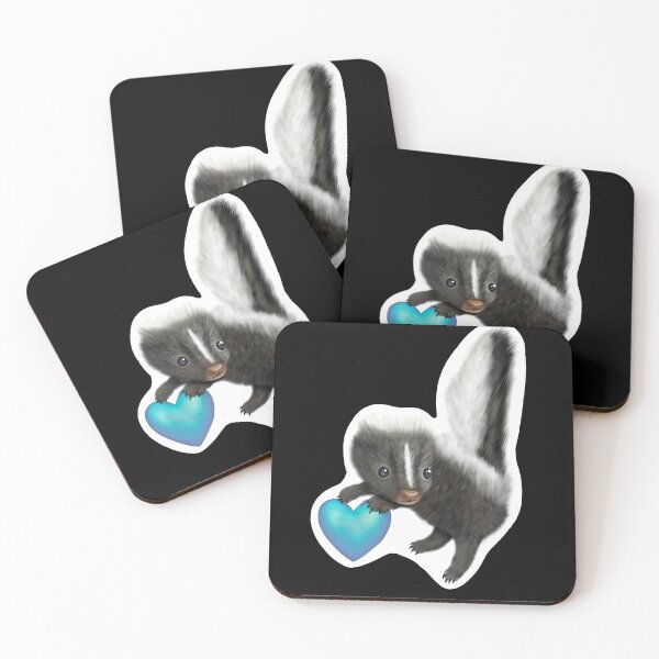 Item preview, Adorable Baby Skunk for Skunk Lovers, Blue Heart Black designed and sold by Mochi-Merch.