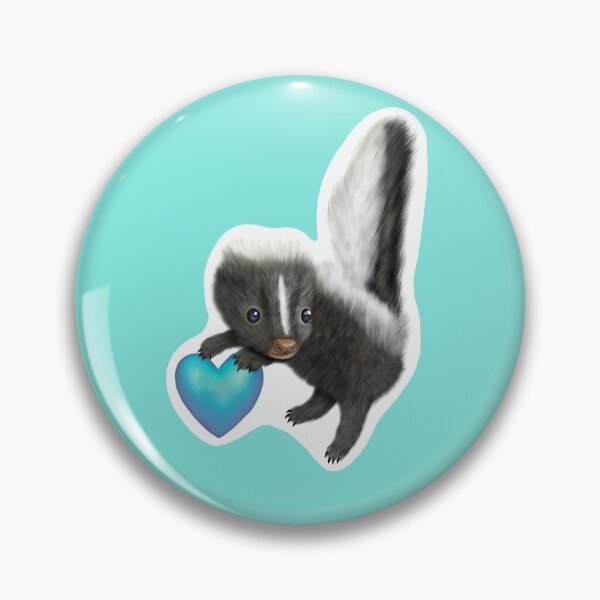 Item preview, Adorable Baby Skunk for Skunk Lovers, Blue Heart Turquoise  designed and sold by Mochi-Merch.