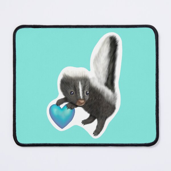 Item preview, Adorable Baby Skunk for Skunk Lovers, Blue Heart Turquoise designed and sold by Mochi-Merch.