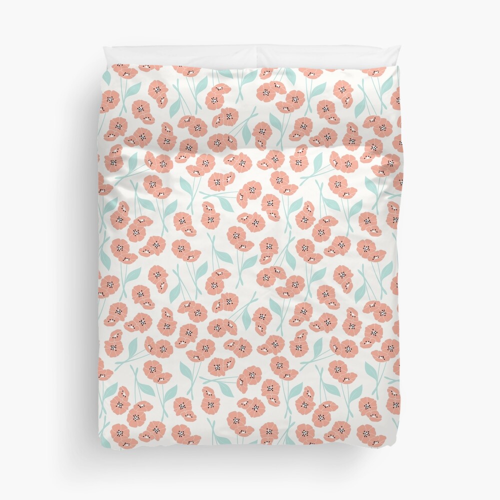 Retro flowers pattern 001 Duvet Cover by BlueLela | Redbubble Retro flowers pattern 001 Duvet Cover by BlueLela