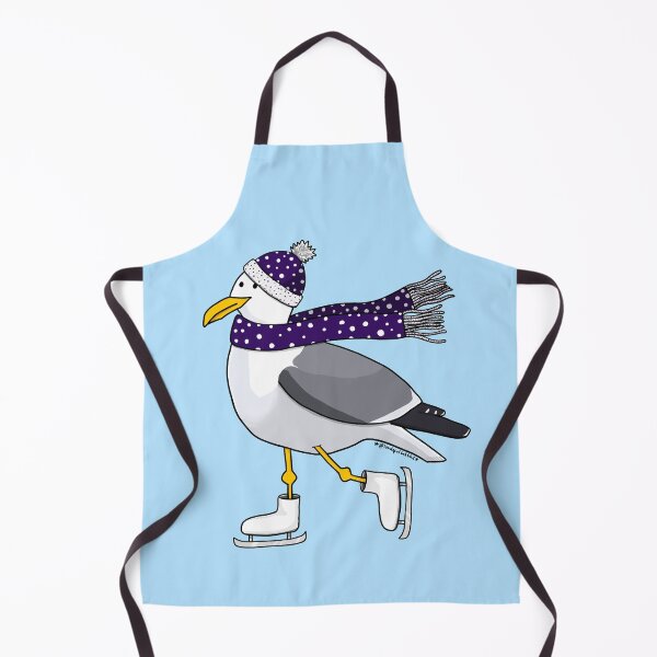 Item preview, Ice skating Christmas Seagull designed and sold by Loadofolbobbins.