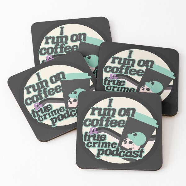 Item preview, I run on coffee & true crime podcast black designed and sold by racharanha.