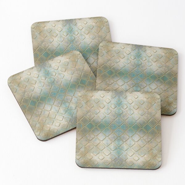 Item preview, Gold and Green Squares designed and sold by Queen Feles.
