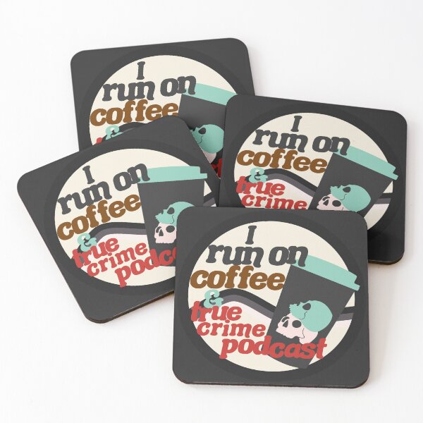 Item preview, I run on coffee & true crime podcast colorful designed and sold by racharanha.