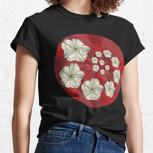 Spiral Moon Flower Red Swirl Classic T-Shirt