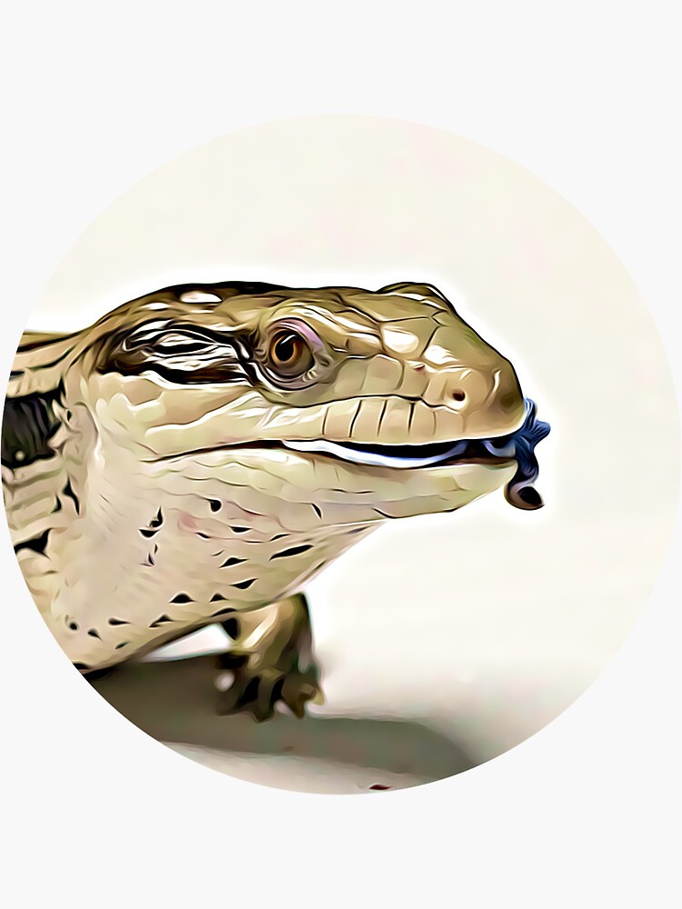 Thumbnail 3 of 3, Sticker, Blue-tongue Skink Portrait designed and sold by KJCasey1982.