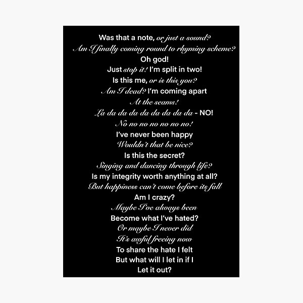 Lámina fotográfica «Let It Out letra y traducción de la canción. El