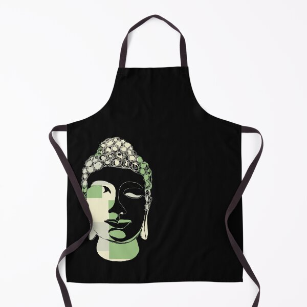 Item preview, Hand drawn Buddha Silhouette with Green Squares designed and sold by AMSonArt.