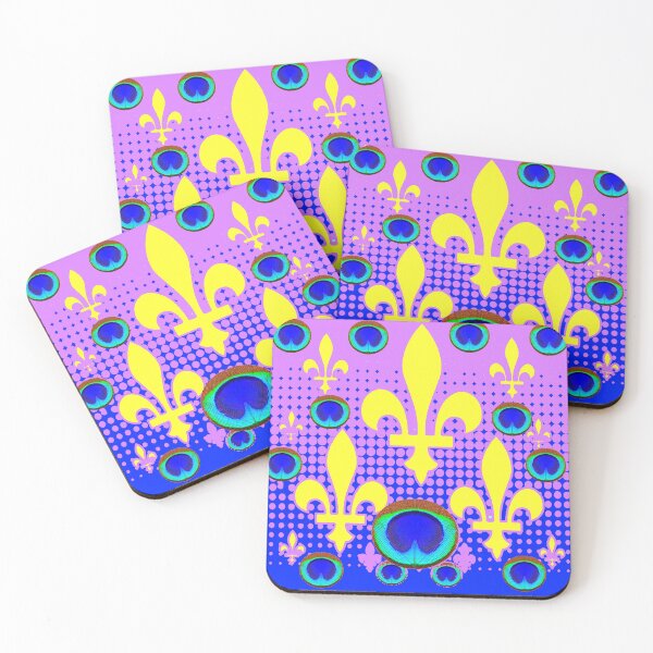 Item preview,  LILAC-BLUE FLEUR DE LYS PEACOCK PATTERN   designed and sold by sharlesart.
