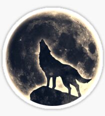 Wolf, moon, fantasy, wild, dog, wolves Sticker