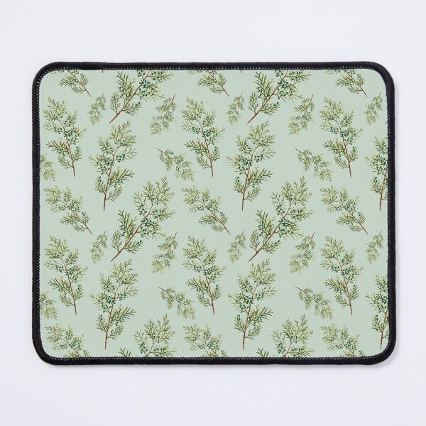 Item preview, Juniper berries - Vintage style wispy pine pattern on pale sage green designed and sold by yennyz.