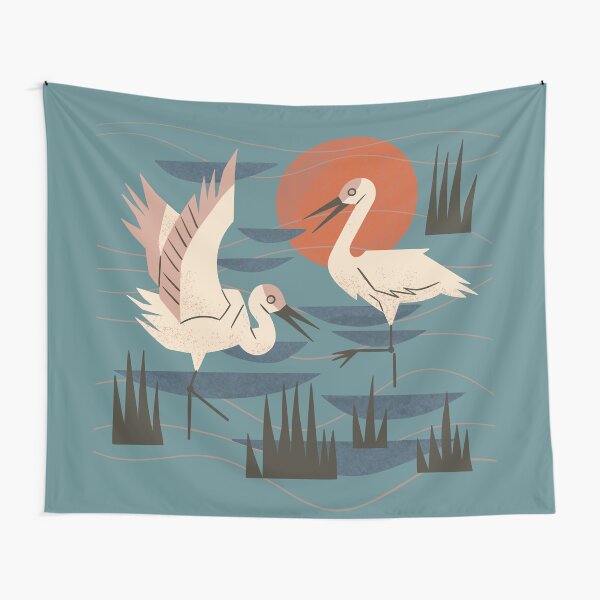 Item preview, Cranes Wading at Sunset designed and sold by Renea L Thull.