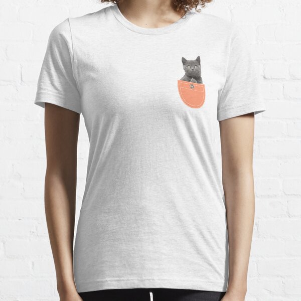 Cat In Pocket Giving The Finger Essential T-Shirt