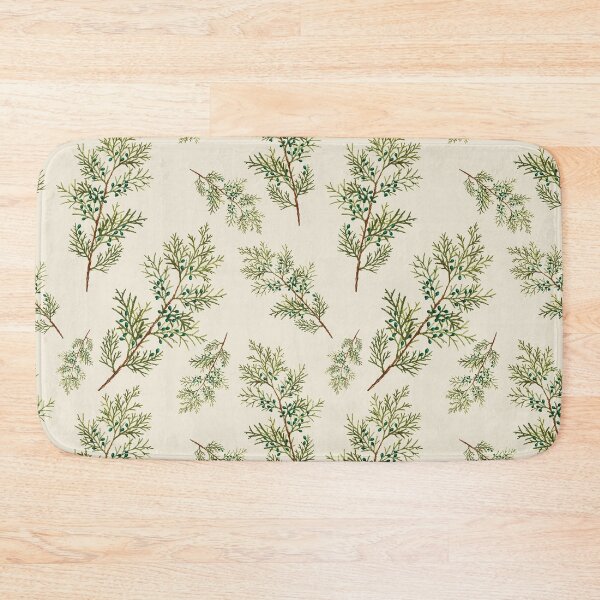 Item preview, Juniper berries - Vintage style wispy pine pattern on pale sand beige designed and sold by yennyz.
