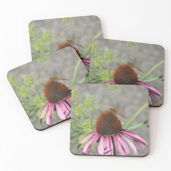 Item preview, Dragonfly on Purple Coneflowers designed and sold by Wildwoosi.