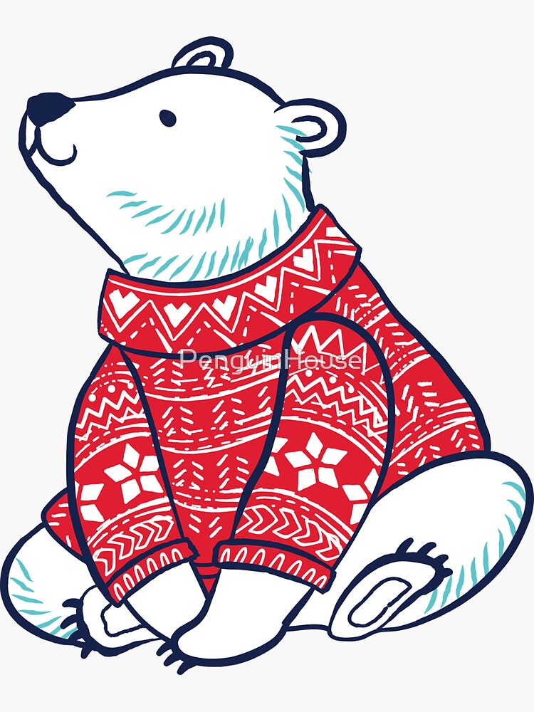 Winter Polar Bear Sticker Illustrations